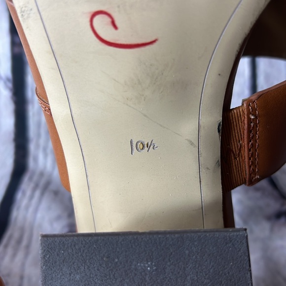 Women’s Sam Edelman Prague ginger brown leather slip on w/block heels size 10.5 - Picture 6 of 8